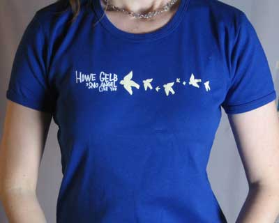 ladies blue bird shirt
